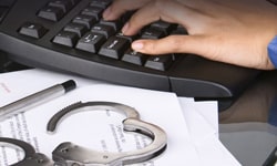 Handcuffs and a keyboard